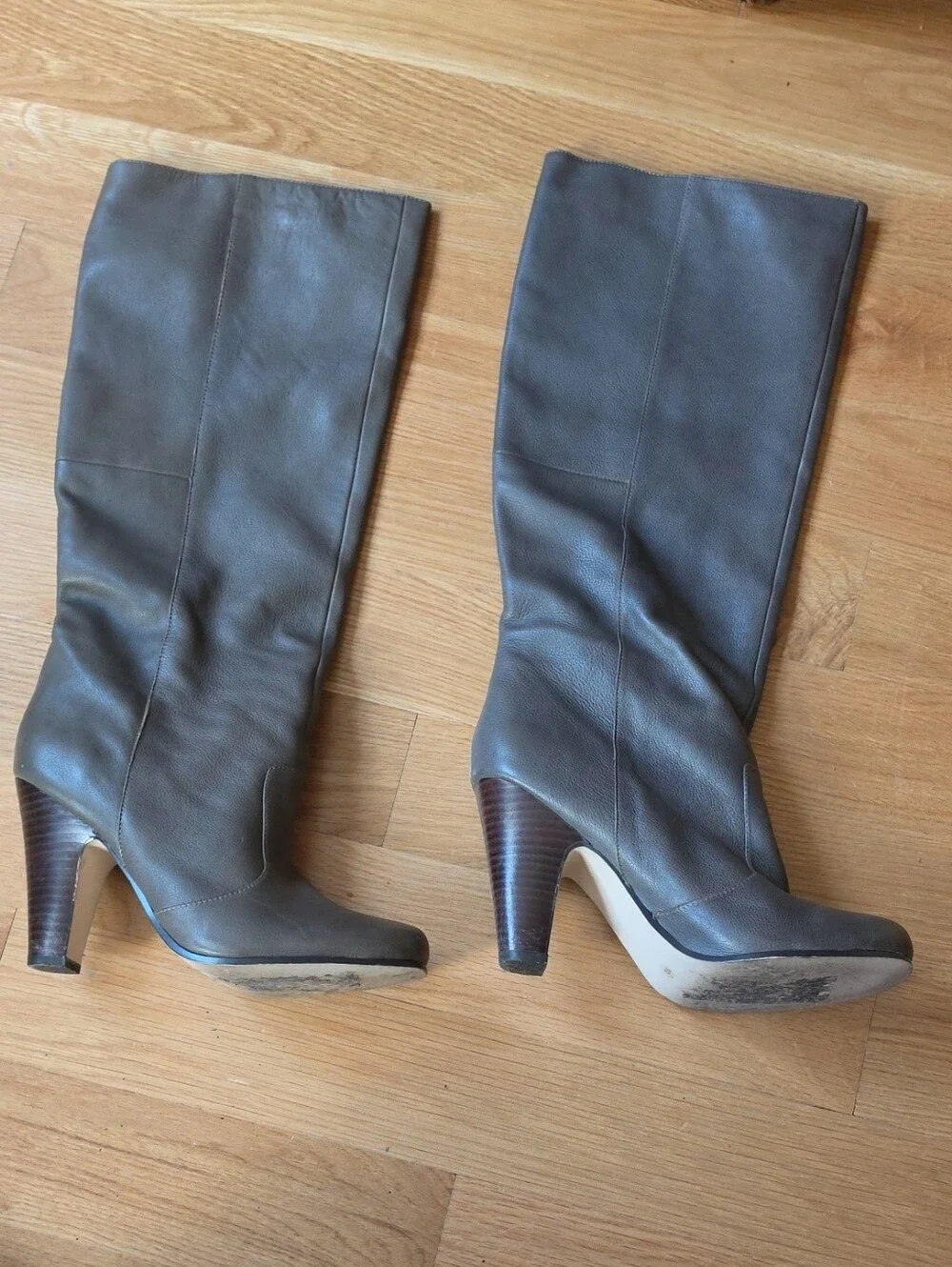 Dolce Vita Tall Gray Leather Over-the-Knee Boots